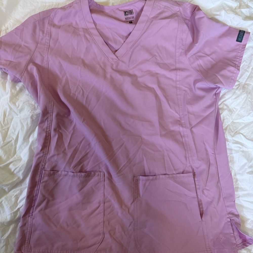 Med Couture Lavender V-Neck Top